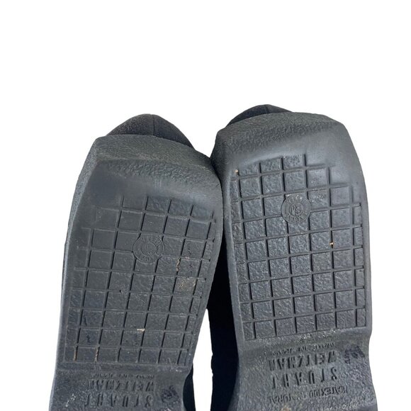 Vintage Stuart Weitzman 10 AAA Shoes Black Square Toe Mary Janes Suede? NARROW - Picture 7 of 10